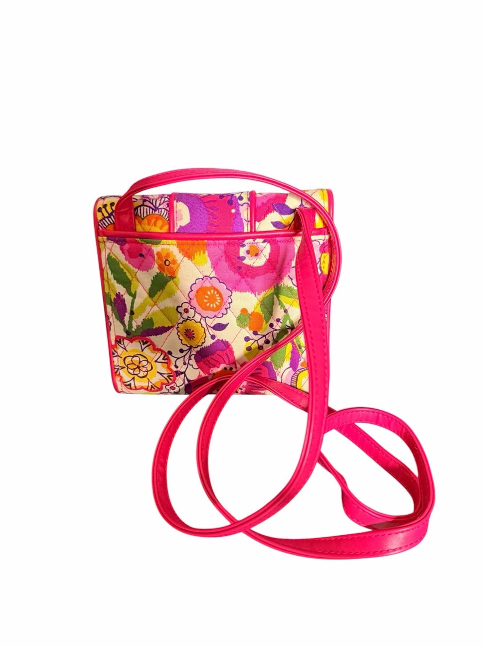 Vera Bradley Hot Pink Floral Crossbody with Multicolor Print - Picture 2 of 5